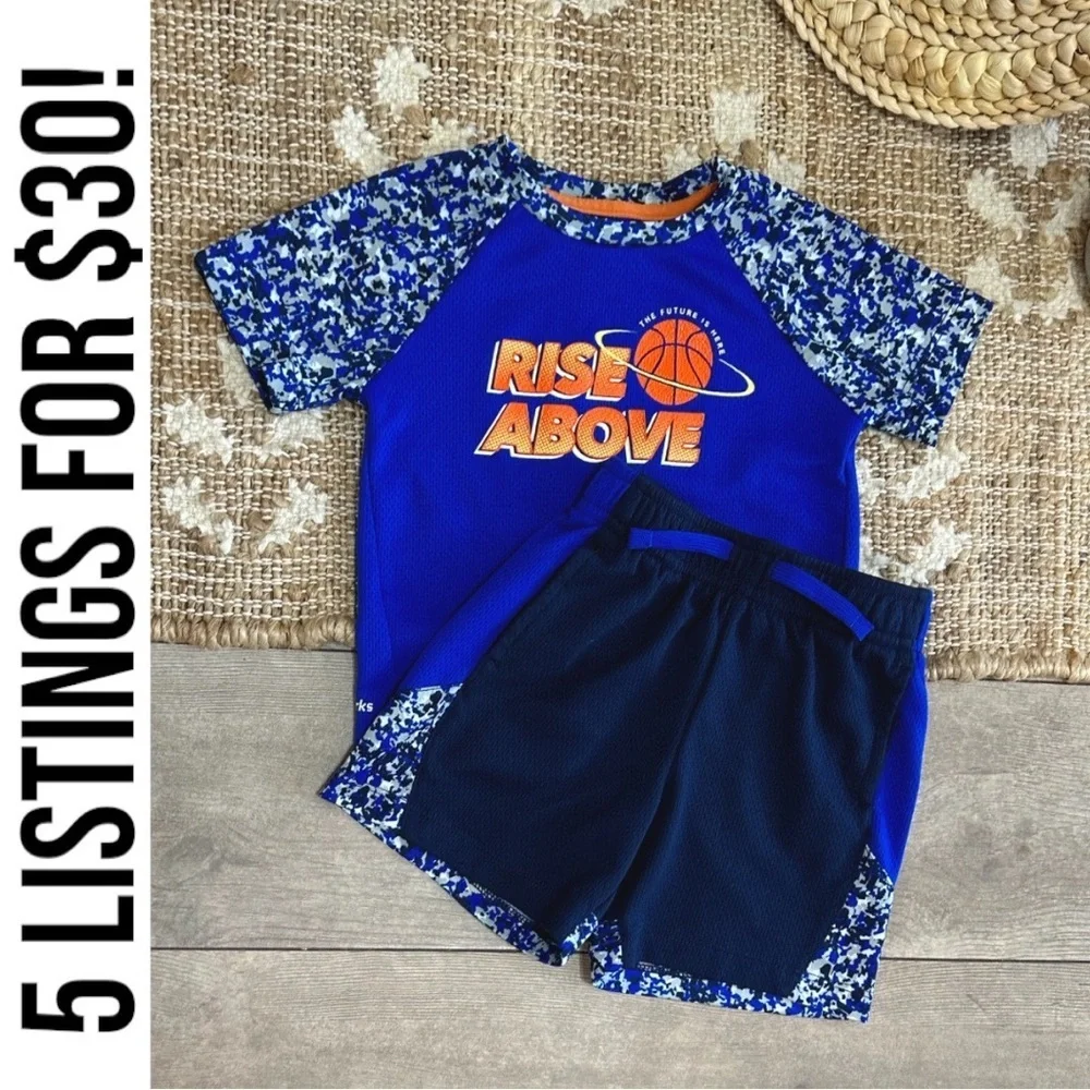 Athletic Works Toddler Boy Active T-Shirt and Shorts Set Basketball Rise Above
